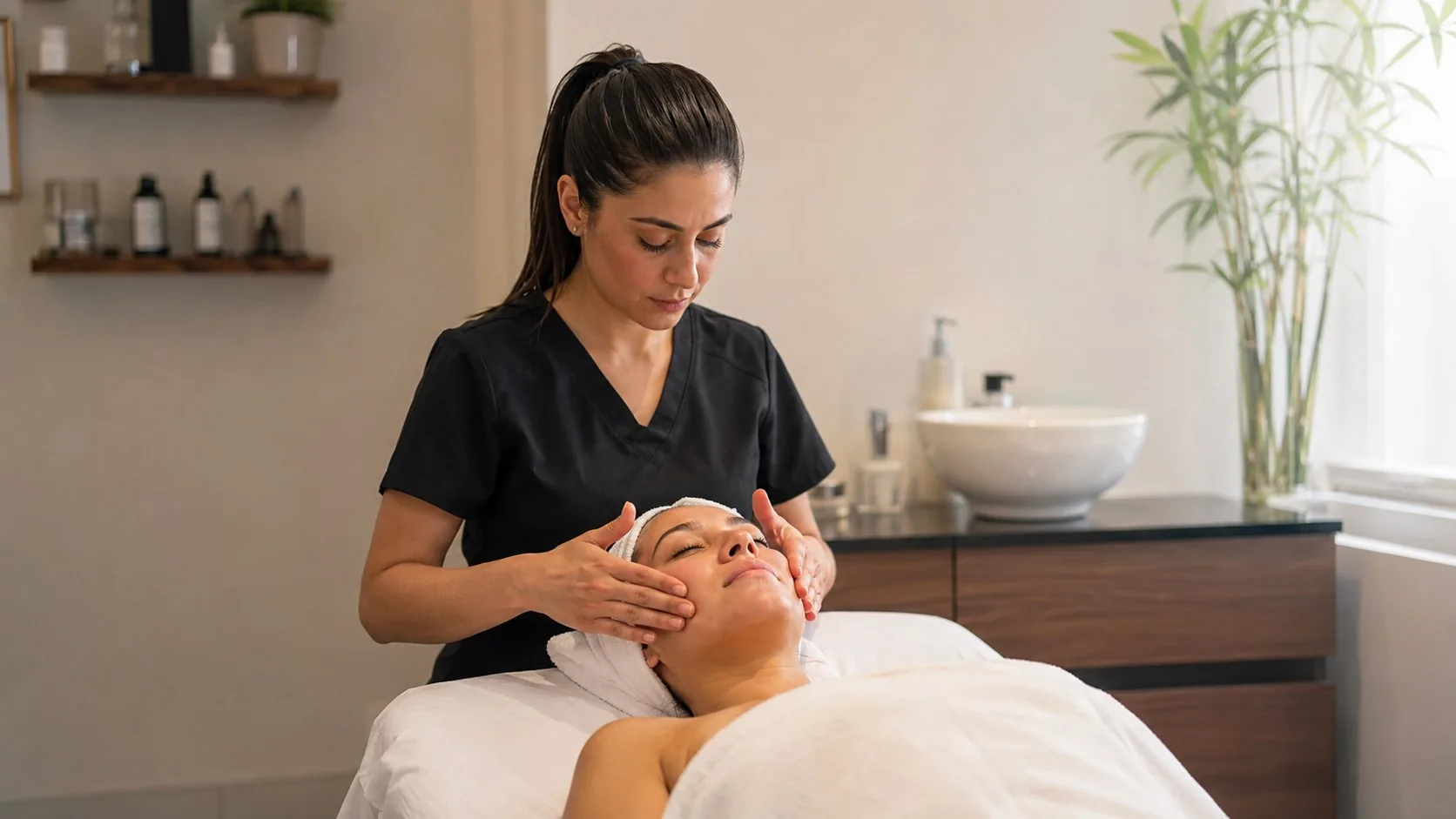 Masaje facial estético en QuiroHome
