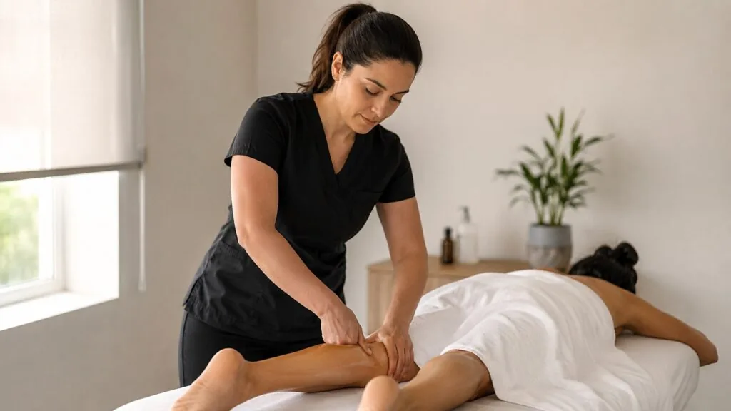 Masoterapia en piernas en QuiroHome