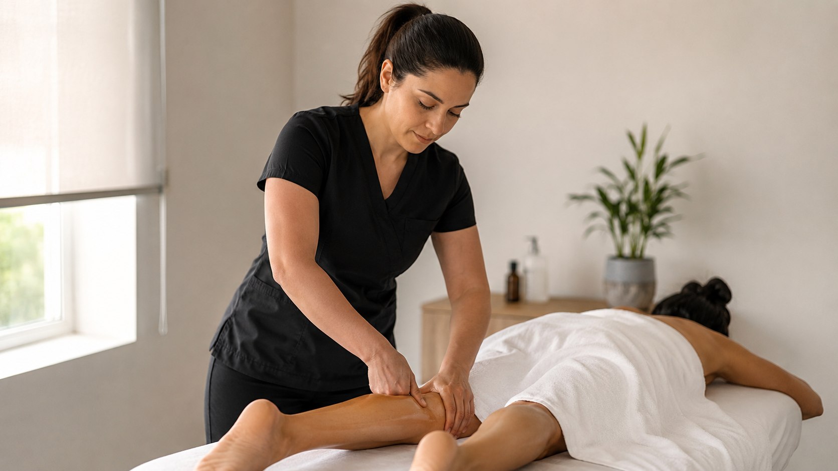 Masoterapia en piernas en QuiroHome