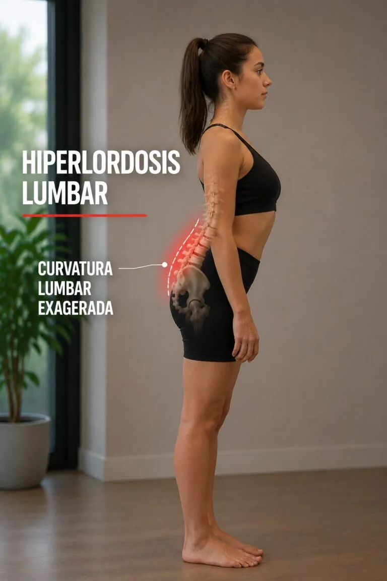 Hiperlordosis: Curva lumbar aumentada · Espalda arqueada