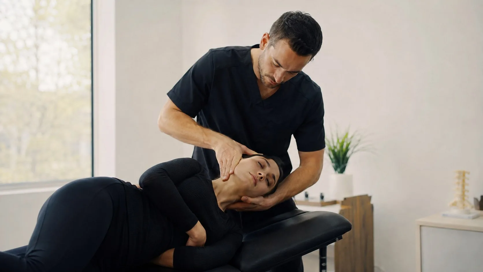 Ajuste quiropráctico cervical en QuiroHome