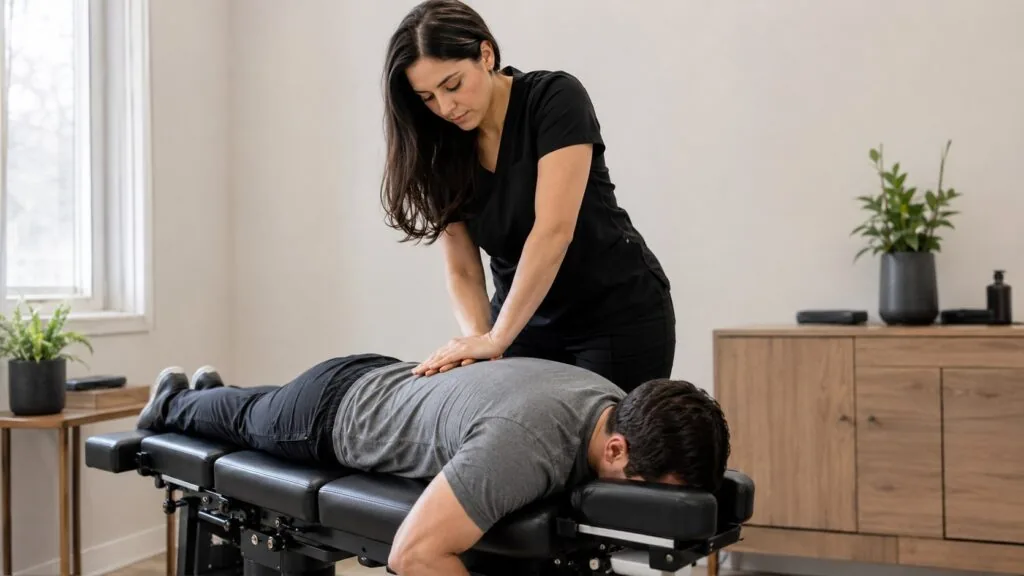Ajuste quiropráctico lumbar en QuiroHome