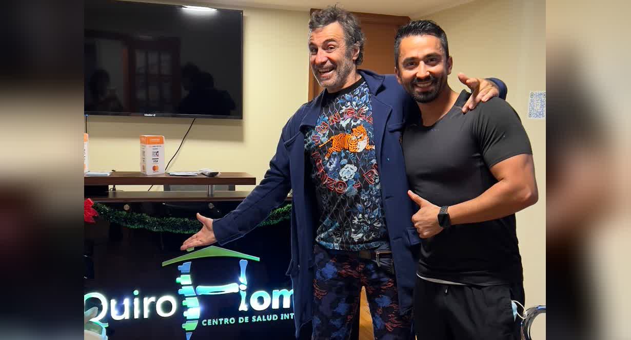 El actor Fernando Larrain junto al DC. Raul Mancilla en QuiroHome