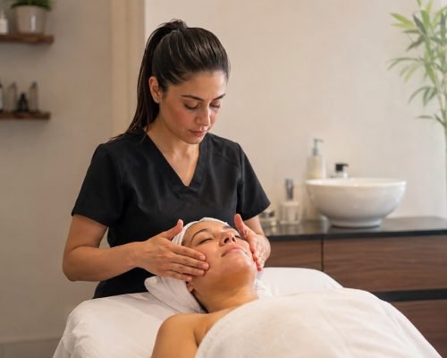 Masaje facial estético en QuiroHome