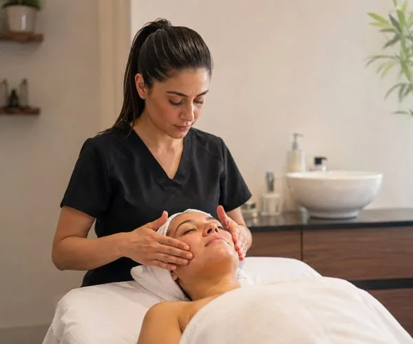 Masaje facial estético en QuiroHome