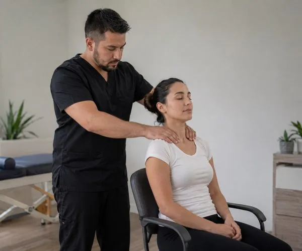 Masoterapia de hombros y trapecios en QuiroHome