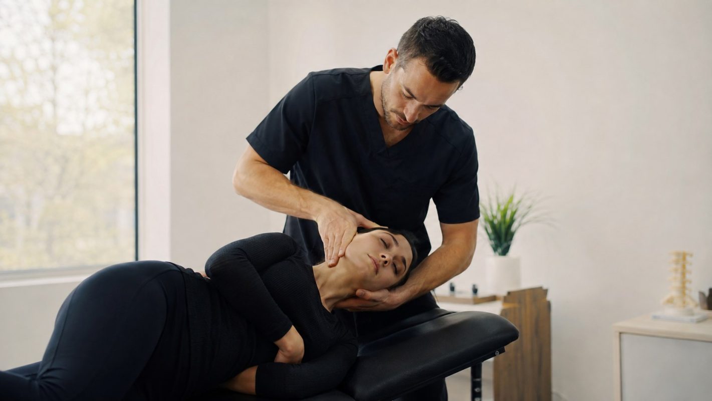 Ajuste quiropráctico cervical en QuiroHome