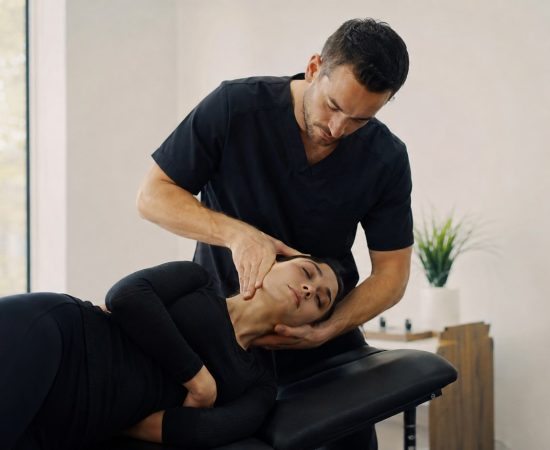 Ajuste quiropráctico cervical en QuiroHome